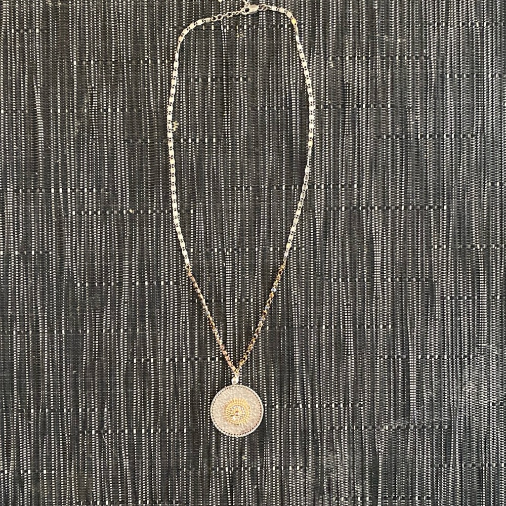 Unique silver and gold plated necklace. Hand made in Paris France